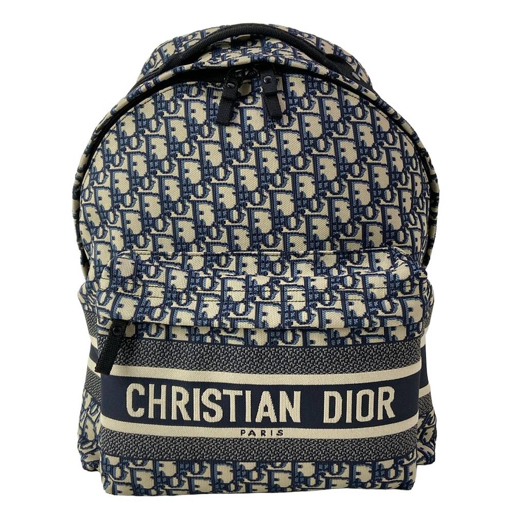 Christian Dior Dior Travel Backpack Beige Blue Gray Multi
